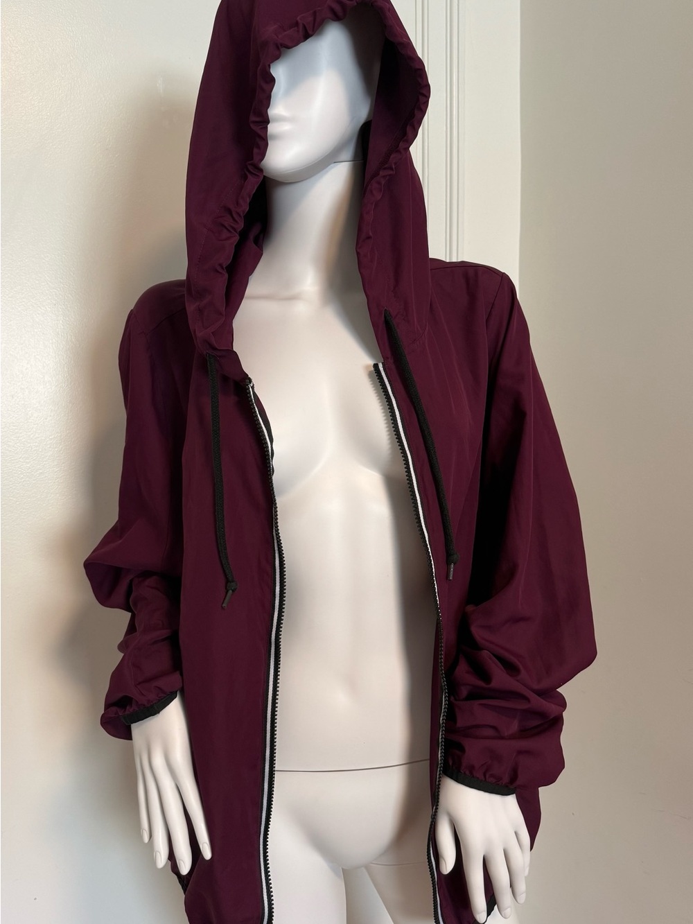 PINK by Victoria Secret Burgundy Hooded Zip-Front Jacket M/L - Picture 2 of 4